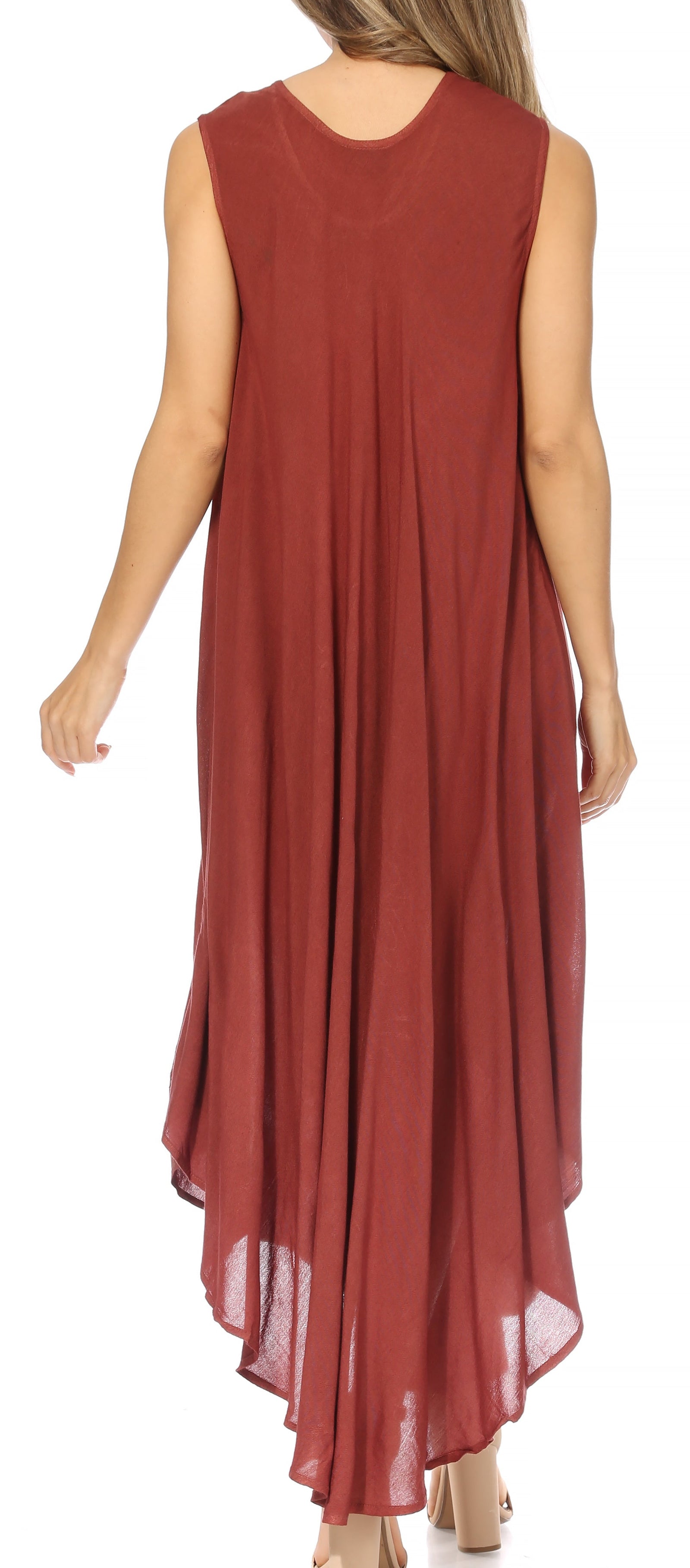 Vestido caftán maxi Sakkas Keola para mujer, vestido de verano sin mangas