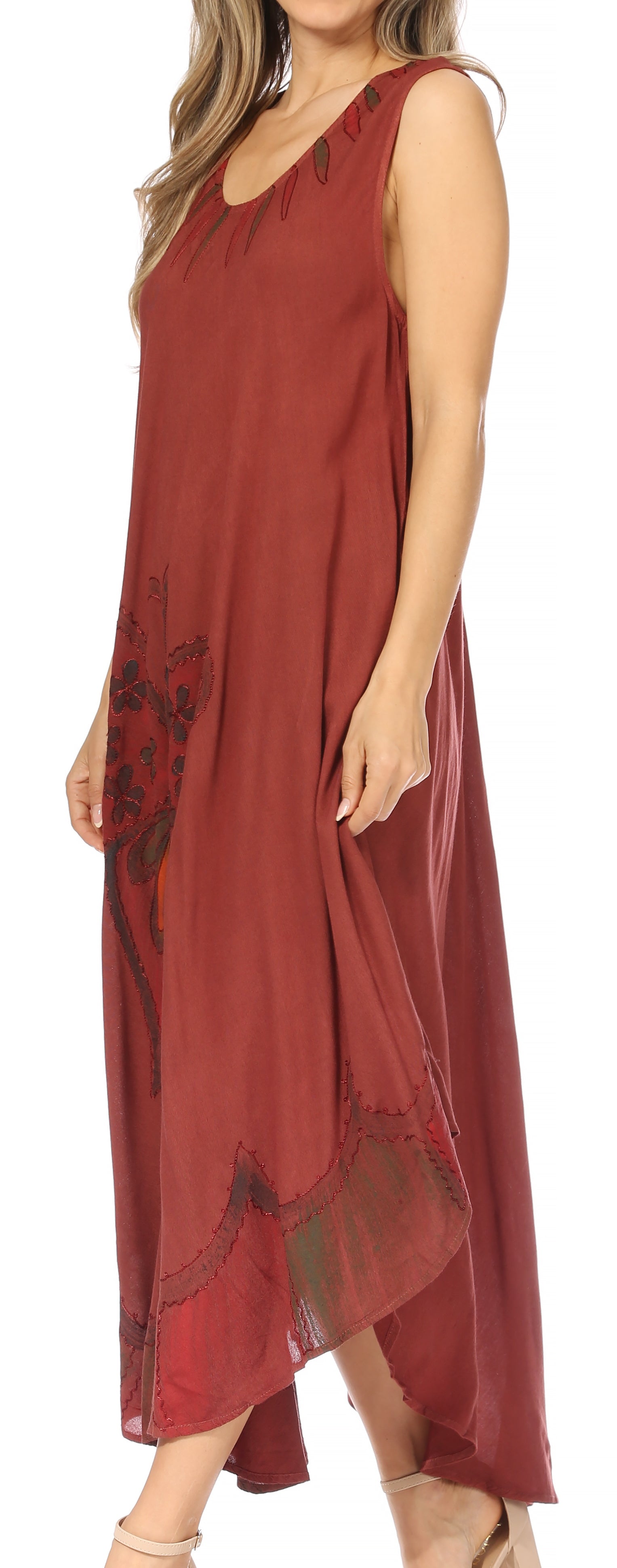 Vestido caftán maxi Sakkas Keola para mujer, vestido de verano sin mangas
