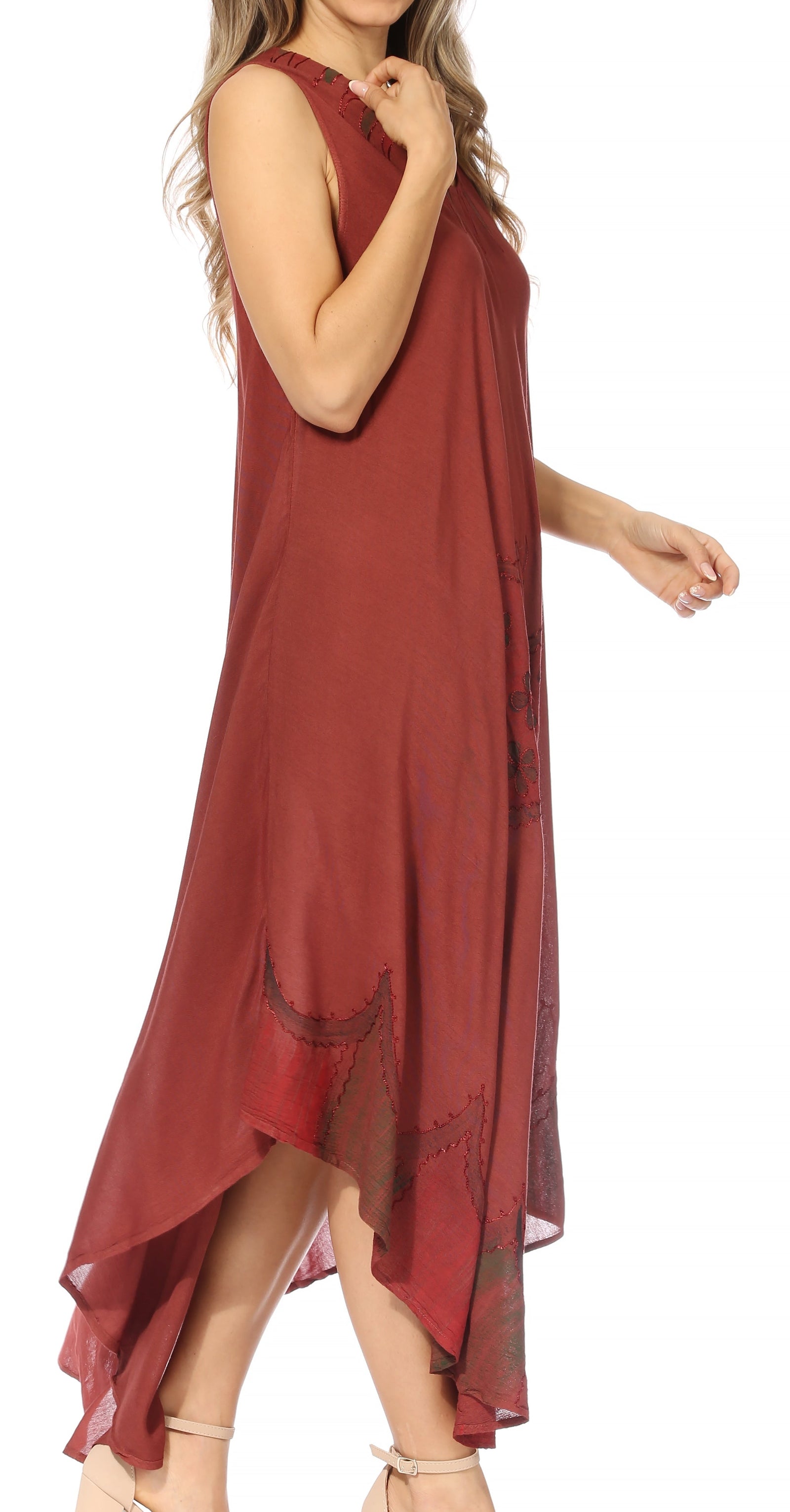 Vestido caftán maxi Sakkas Keola para mujer, vestido de verano sin mangas
