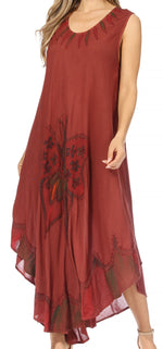 Vestido caftán maxi Sakkas Keola para mujer, vestido de verano sin mangas