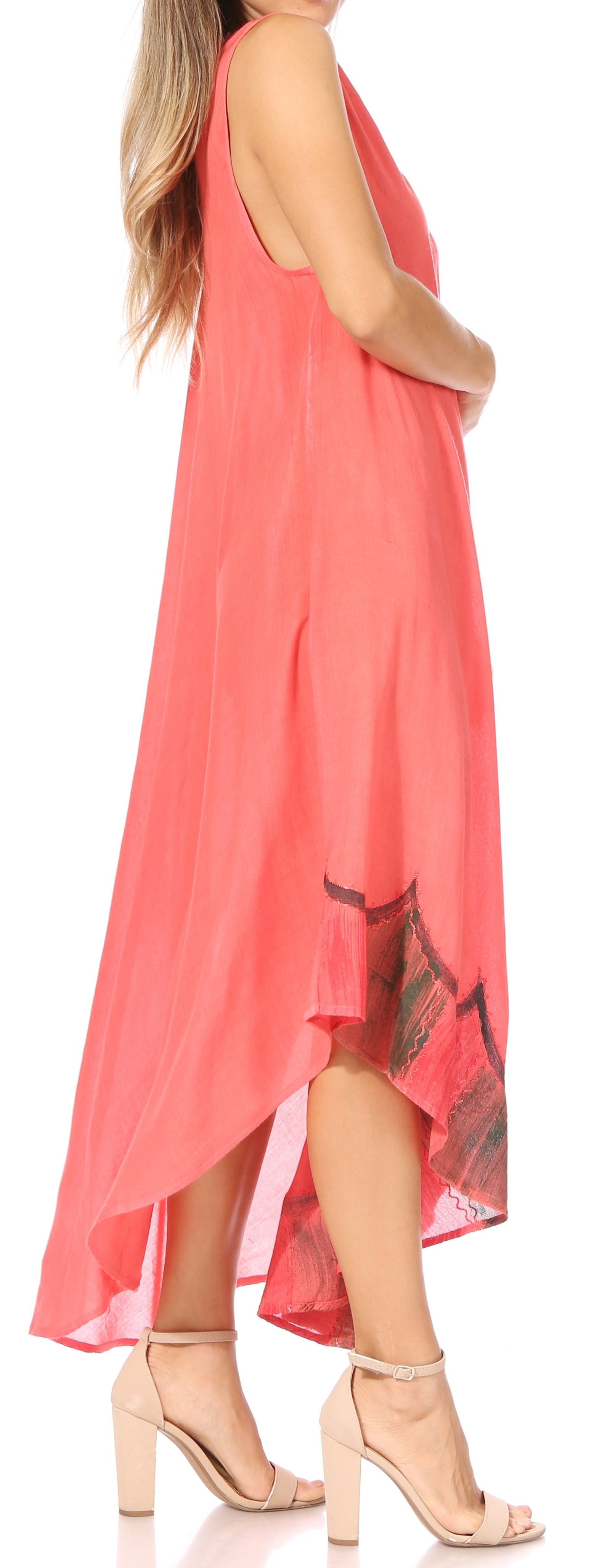 Vestido caftán maxi Sakkas Keola para mujer, vestido de verano sin mangas