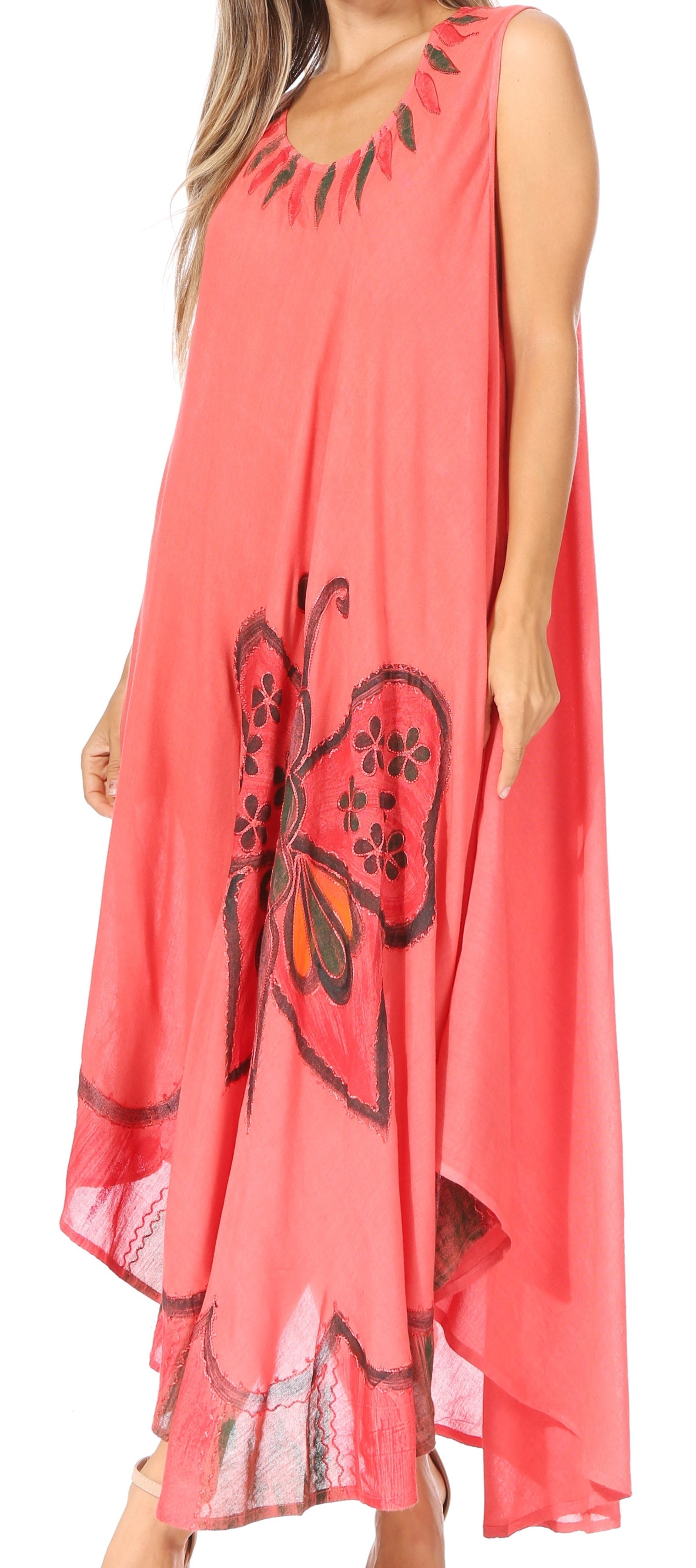 Vestido caftán maxi Sakkas Keola para mujer, vestido de verano sin mangas