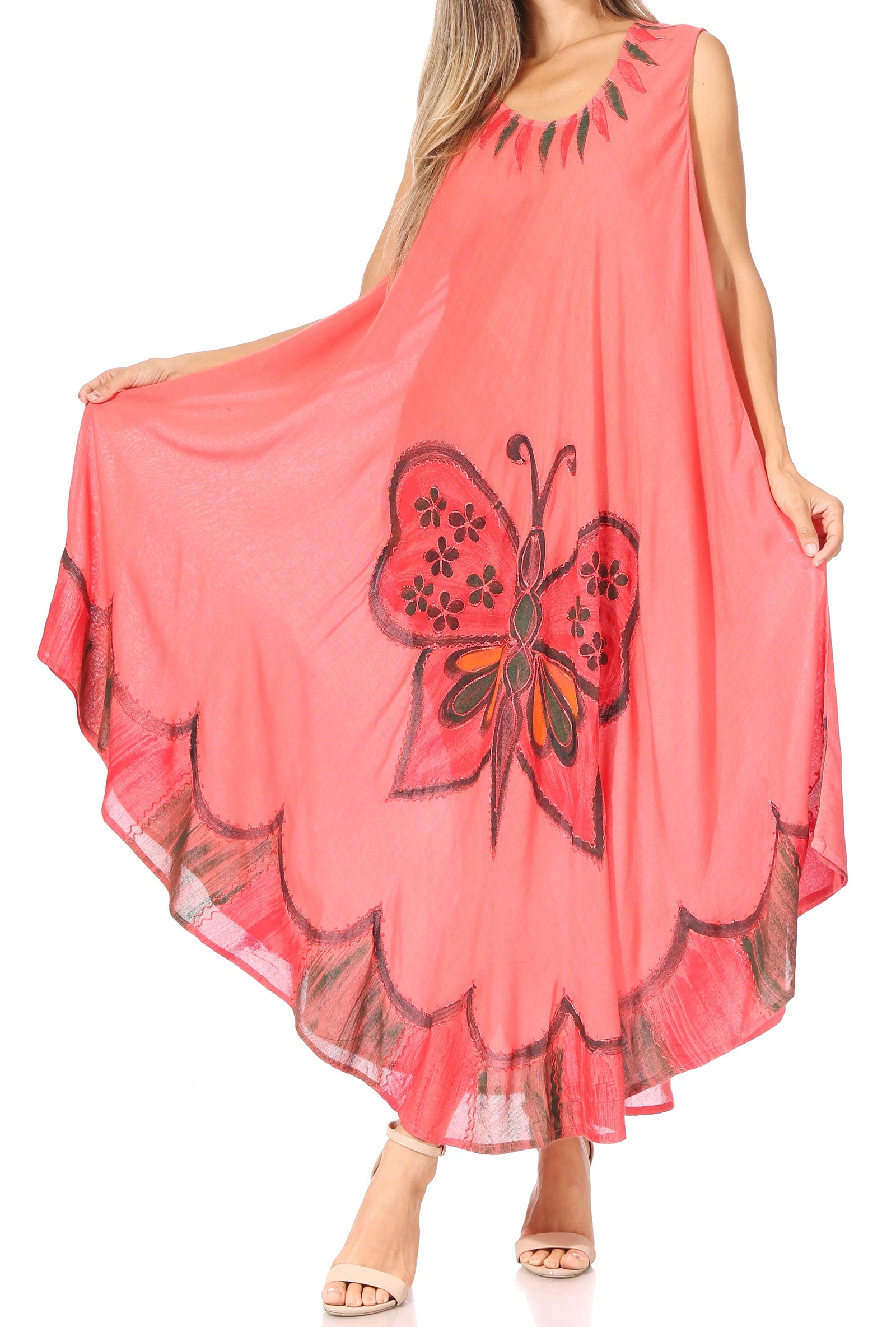 Vestido caftán maxi Sakkas Keola para mujer, vestido de verano sin mangas