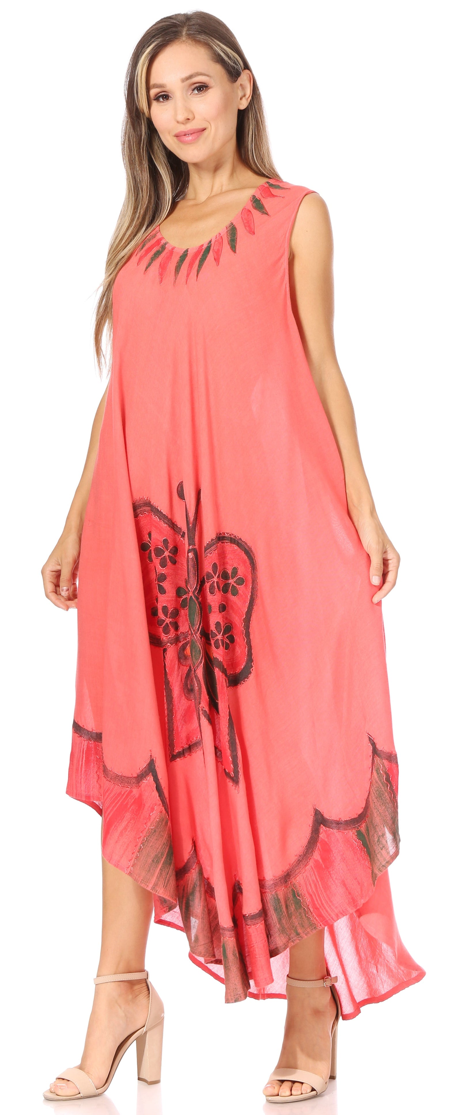 Vestido caftán maxi Sakkas Keola para mujer, vestido de verano sin mangas