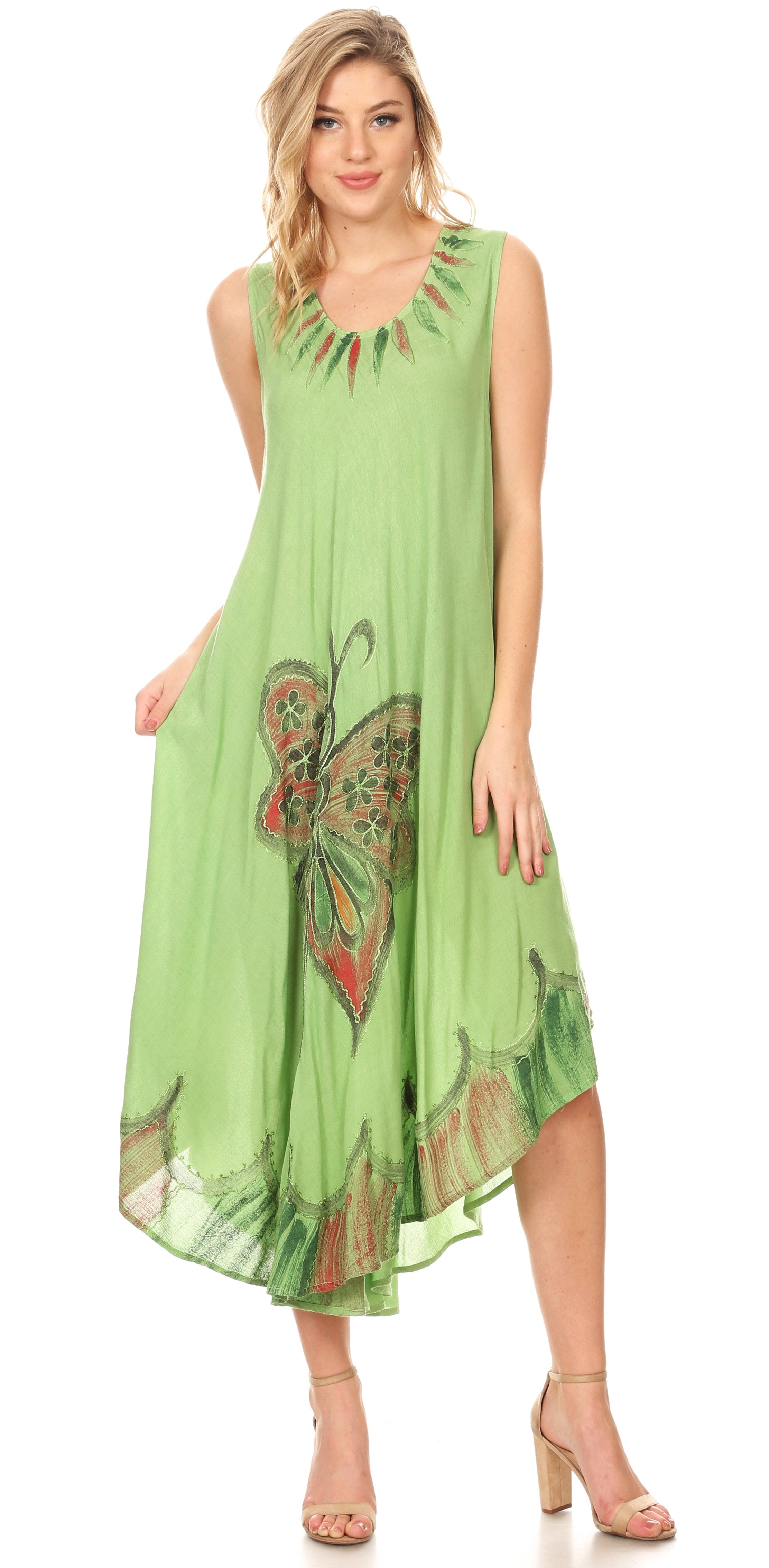 Vestido caftán maxi Sakkas Keola para mujer, vestido de verano sin mangas