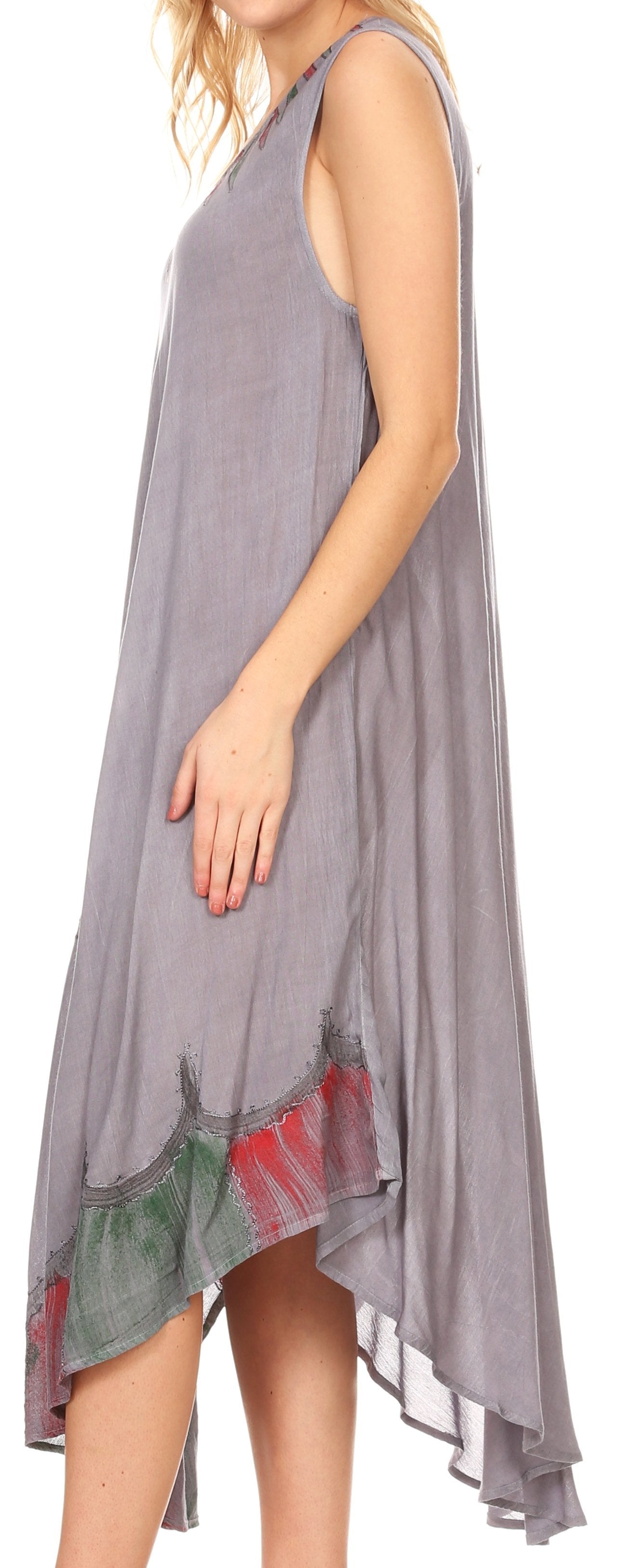 Vestido caftán maxi Sakkas Keola para mujer, vestido de verano sin mangas