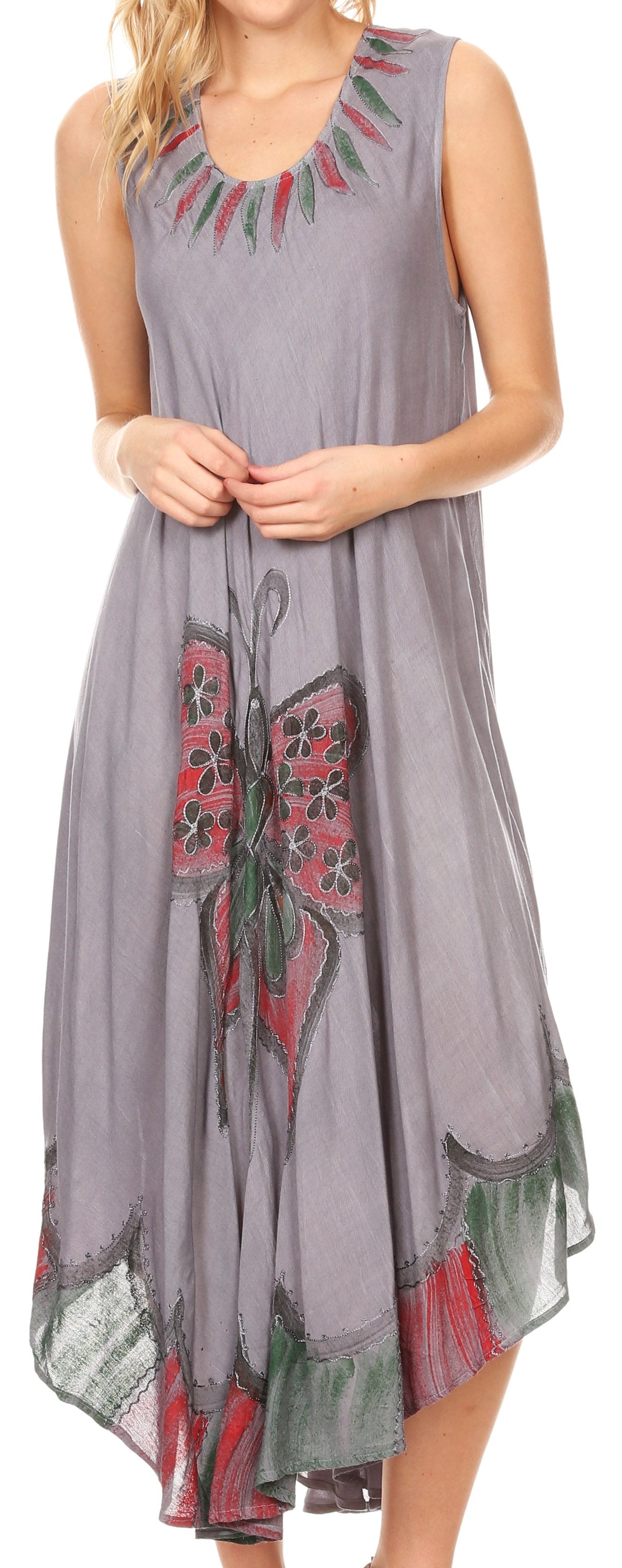 Vestido caftán maxi Sakkas Keola para mujer, vestido de verano sin mangas