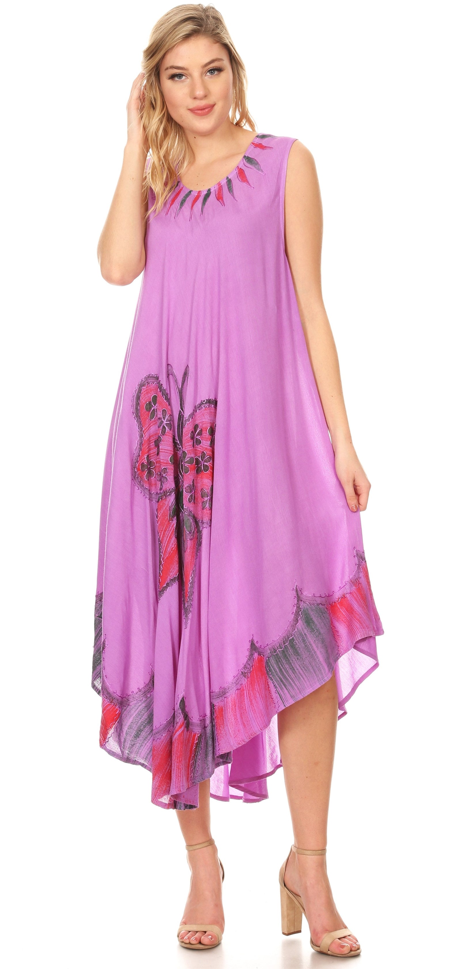 Vestido caftán maxi Sakkas Keola para mujer, vestido de verano sin mangas