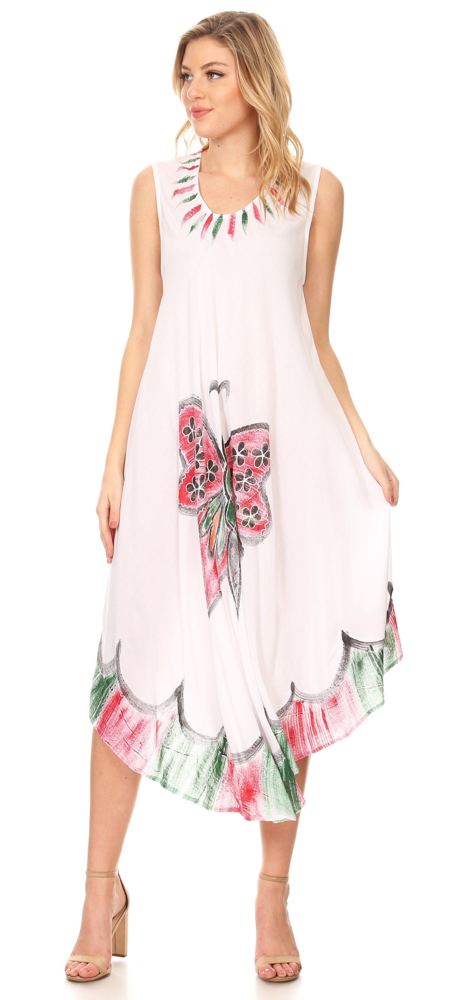 Vestido caftán maxi Sakkas Keola para mujer, vestido de verano sin mangas