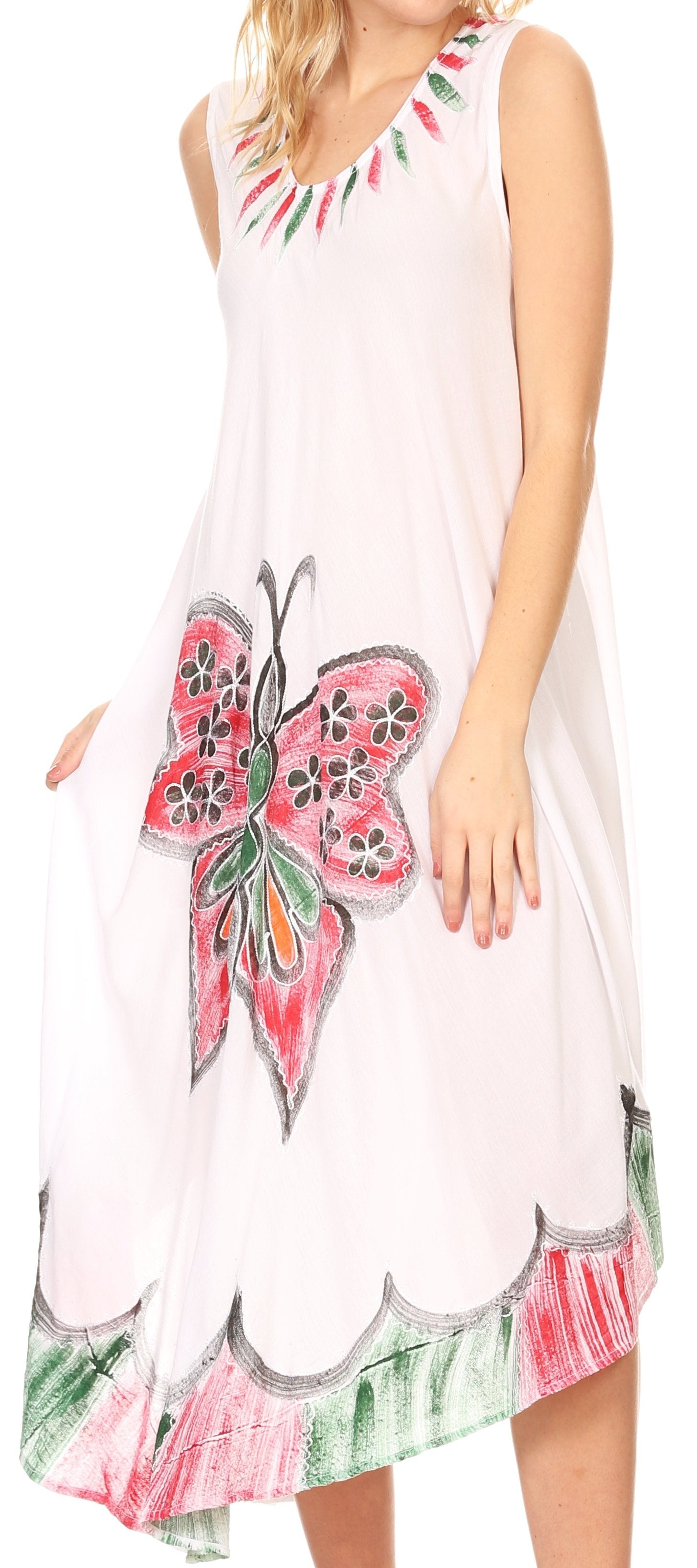 Vestido caftán maxi Sakkas Keola para mujer, vestido de verano sin mangas