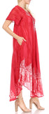 Sakkas Devora Maxi camisón caftán caftán para mujer Tie Dye Batik y corsé
