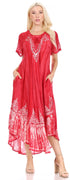 Sakkas Devora Maxi camisón caftán caftán para mujer Tie Dye Batik y corsé