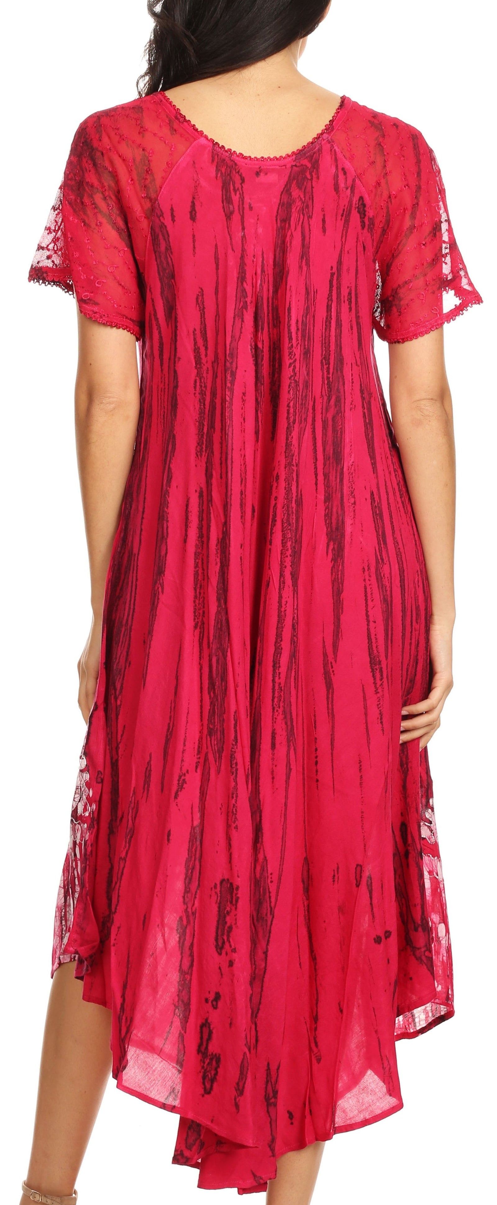 Sakkas Devora Maxi camisón caftán caftán para mujer Tie Dye Batik y corsé