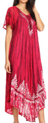 Sakkas Devora Maxi camisón caftán caftán para mujer Tie Dye Batik y corsé