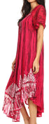 Sakkas Devora Maxi camisón caftán caftán para mujer Tie Dye Batik y corsé