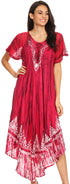 Sakkas Devora Maxi camisón caftán caftán para mujer Tie Dye Batik y corsé
