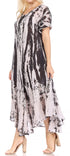 Sakkas Devora Maxi camisón caftán caftán para mujer Tie Dye Batik y corsé