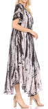 Sakkas Devora Maxi camisón caftán caftán para mujer Tie Dye Batik y corsé