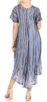 Sakkas Devora Maxi camisón caftán caftán para mujer Tie Dye Batik y corsé