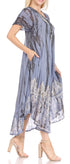 Sakkas Devora Maxi camisón caftán caftán para mujer Tie Dye Batik y corsé