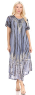 Sakkas Devora Maxi camisón caftán caftán para mujer Tie Dye Batik y corsé