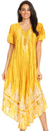 Sakkas Devora Maxi camisón caftán caftán para mujer Tie Dye Batik y corsé