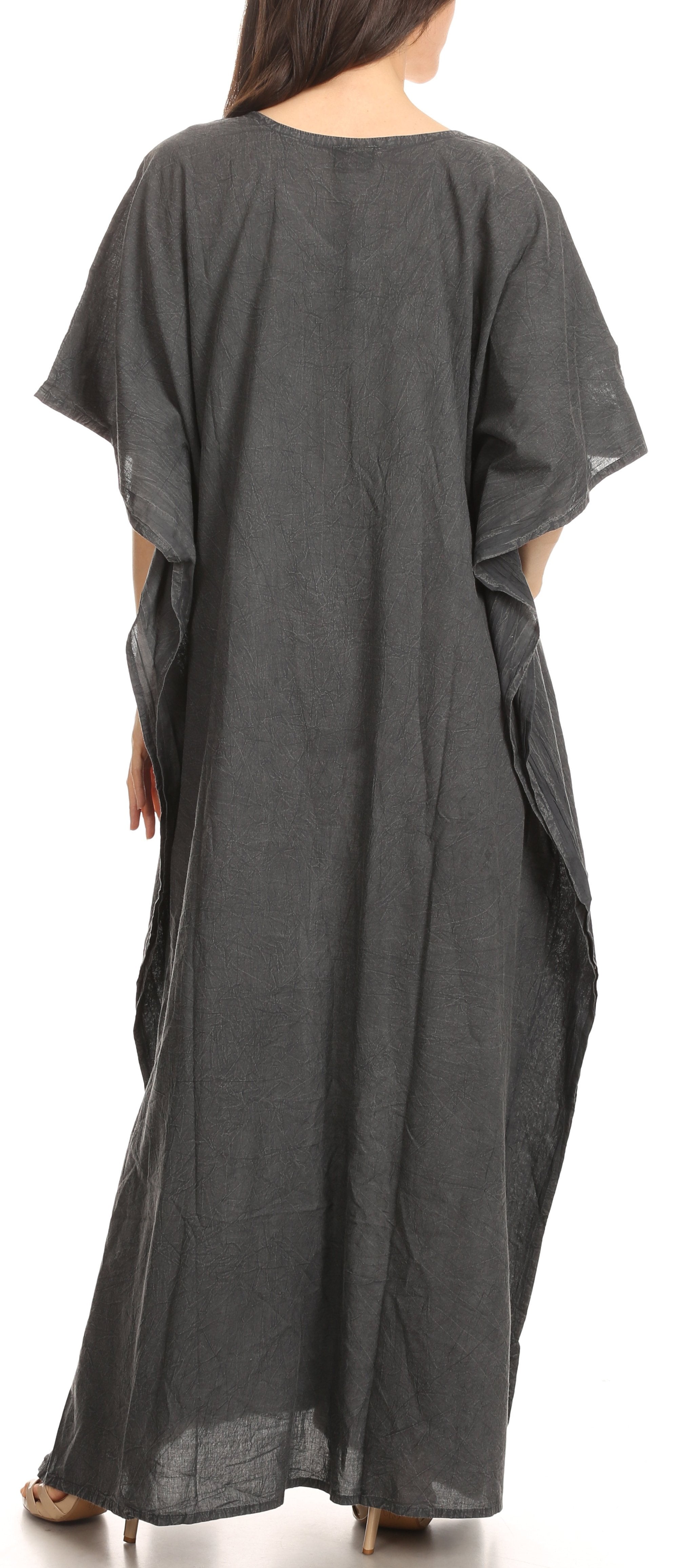 Vestido largo caftán informal Sakkas Favi para mujer, prenda de estar por casa en rayón
