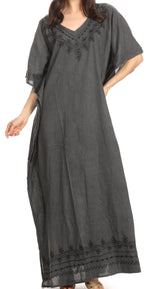 Vestido largo caftán informal Sakkas Favi para mujer, prenda de estar por casa en rayón