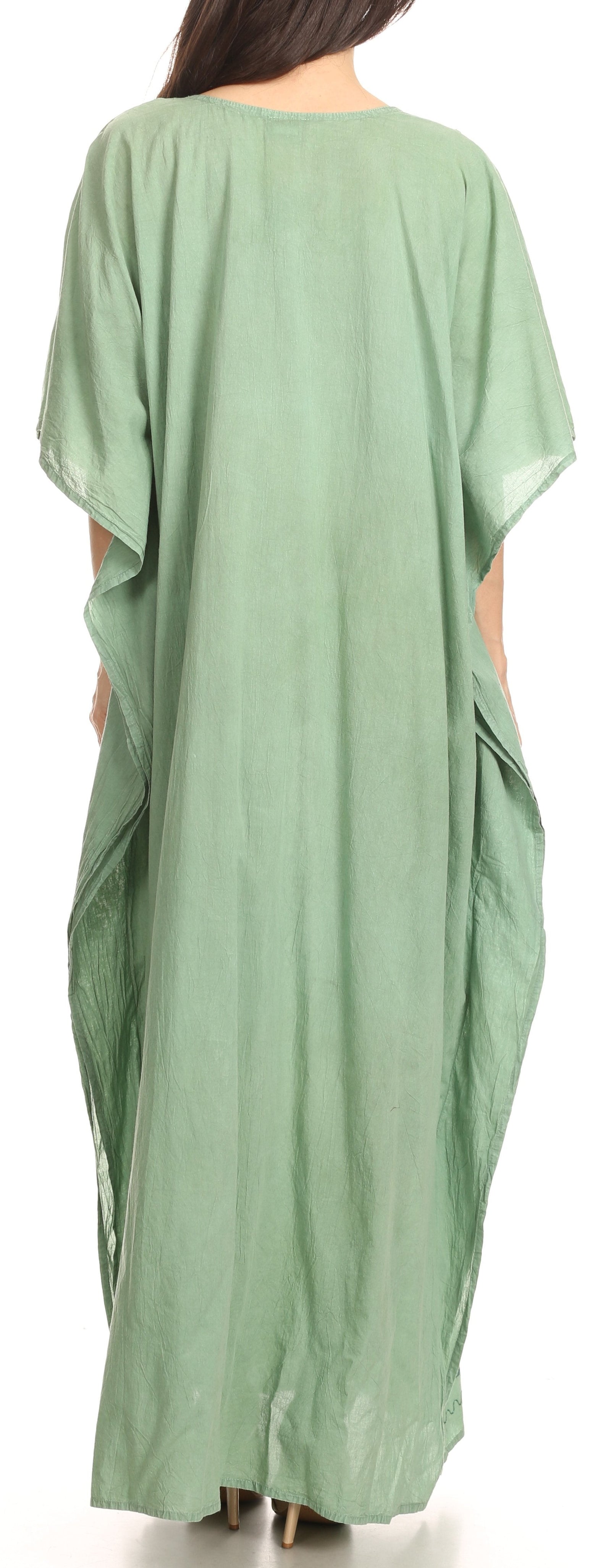 Vestido largo caftán informal Sakkas Favi para mujer, prenda de estar por casa en rayón