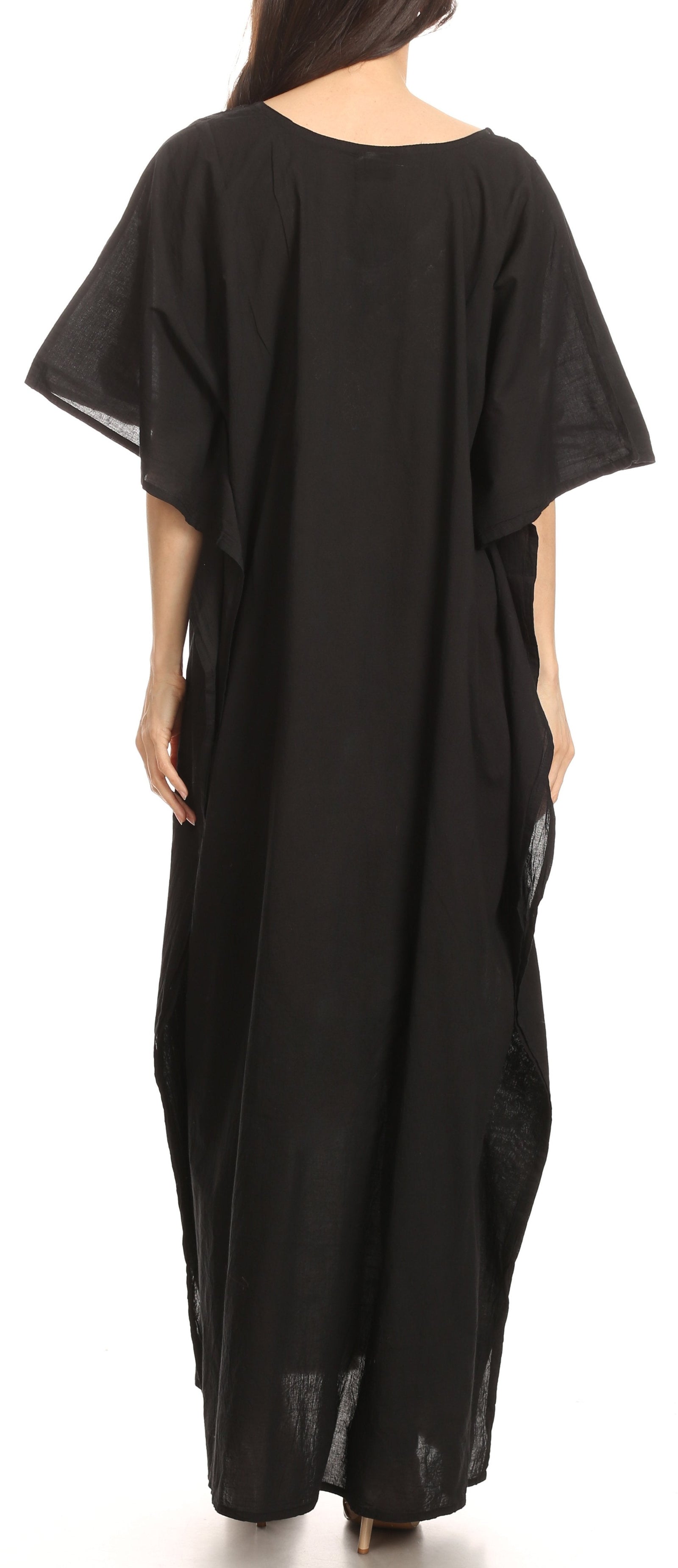 Vestido largo caftán informal Sakkas Favi para mujer, prenda de estar por casa en rayón