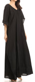 Vestido largo caftán informal Sakkas Favi para mujer, prenda de estar por casa en rayón