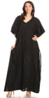 Vestido largo caftán informal Sakkas Favi para mujer, prenda de estar por casa en rayón