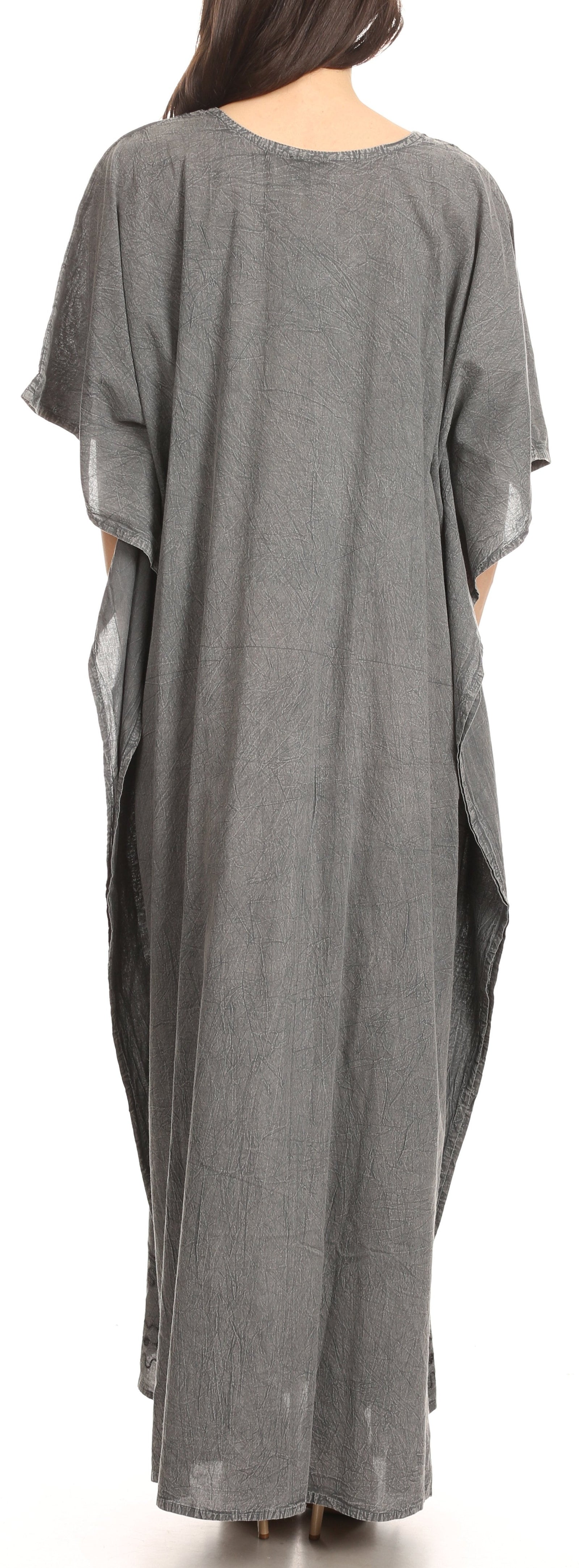 Vestido largo caftán informal Sakkas Favi para mujer, prenda de estar por casa en rayón