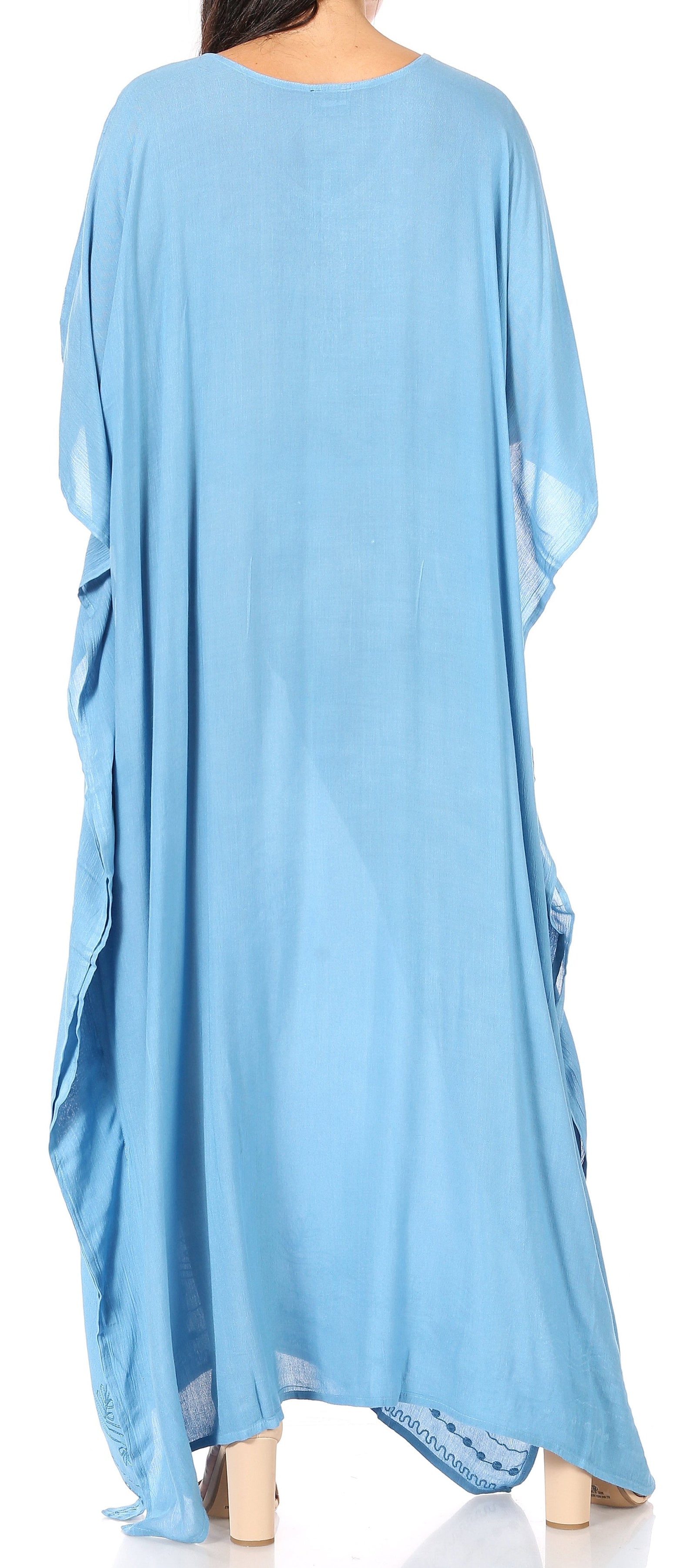 Vestido largo caftán informal Sakkas Favi para mujer, prenda de estar por casa en rayón