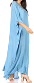 Vestido largo caftán informal Sakkas Favi para mujer, prenda de estar por casa en rayón