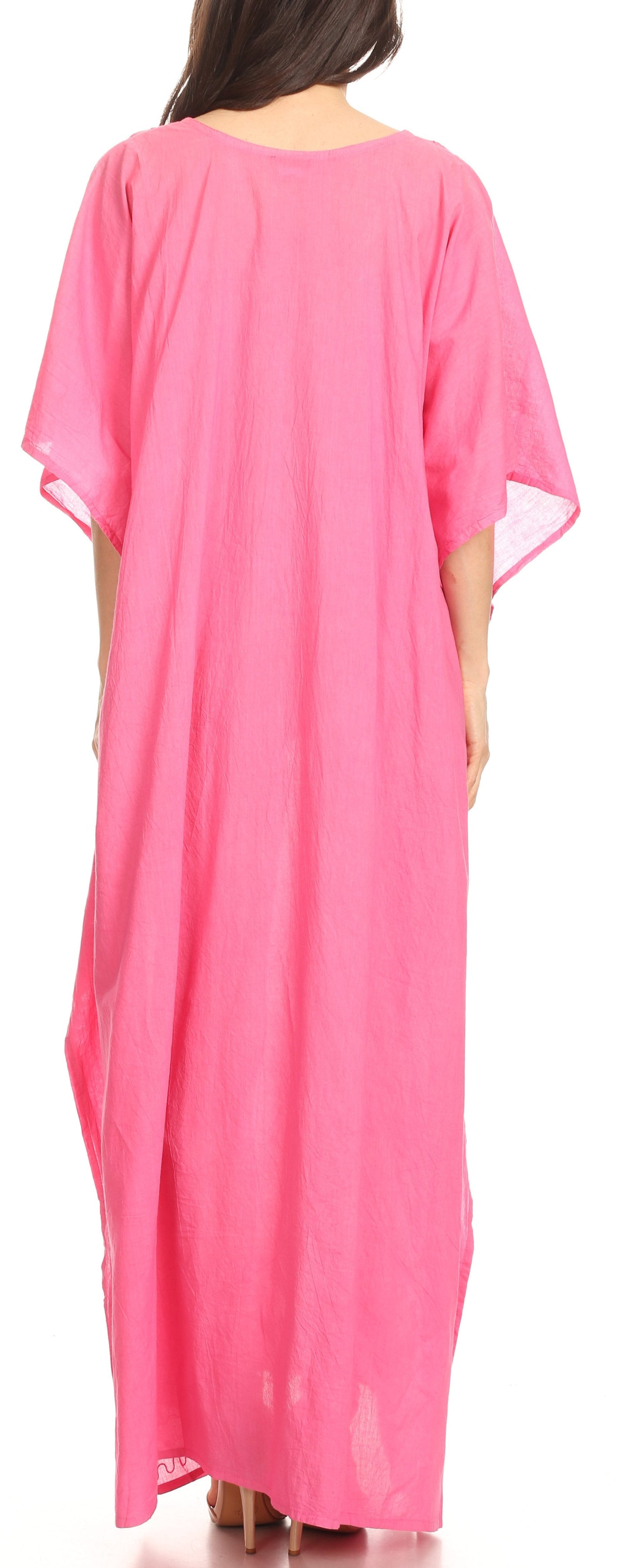 Vestido largo caftán informal Sakkas Favi para mujer, prenda de estar por casa en rayón