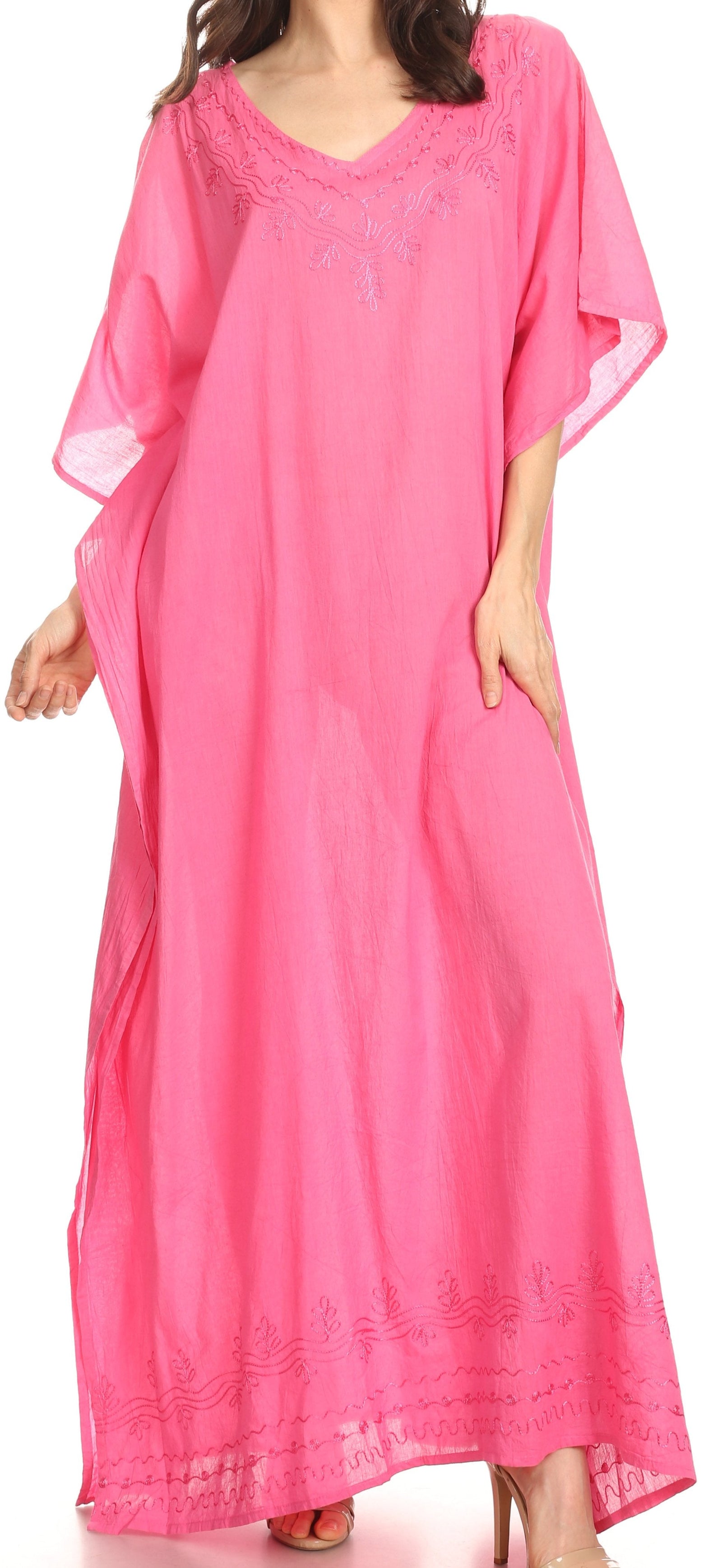 Vestido largo caftán informal Sakkas Favi para mujer, prenda de estar por casa en rayón