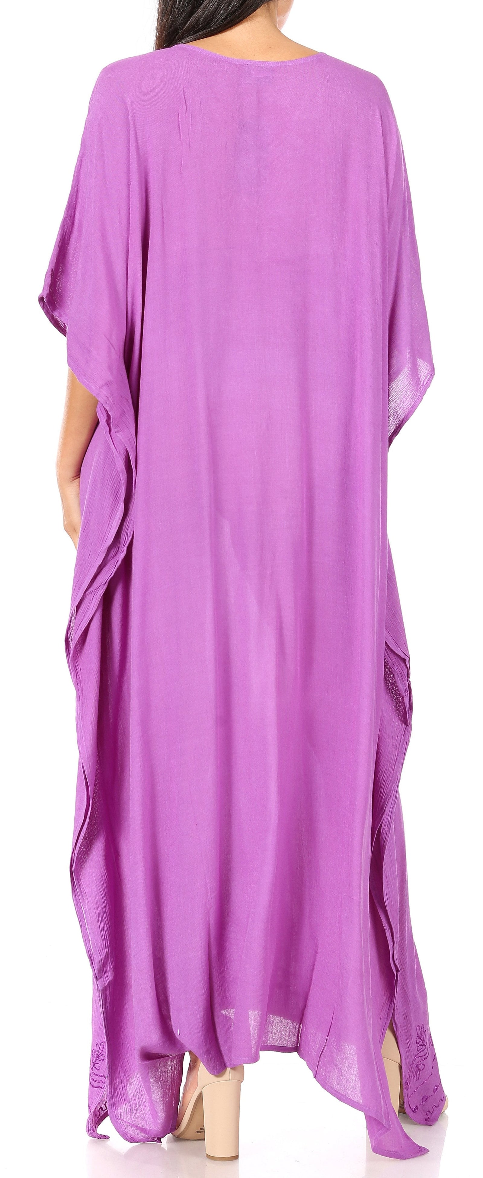Vestido largo caftán informal Sakkas Favi para mujer, prenda de estar por casa en rayón