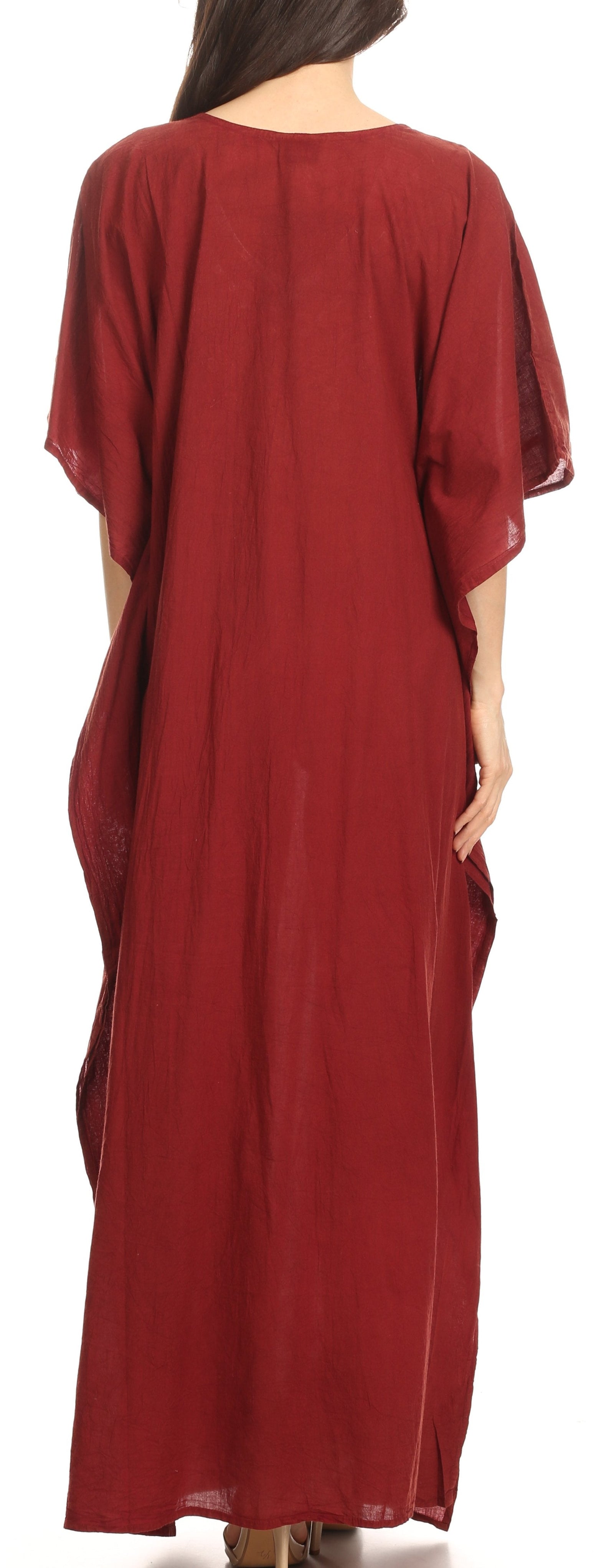 Vestido largo caftán informal Sakkas Favi para mujer, prenda de estar por casa en rayón
