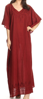 Vestido largo caftán informal Sakkas Favi para mujer, prenda de estar por casa en rayón