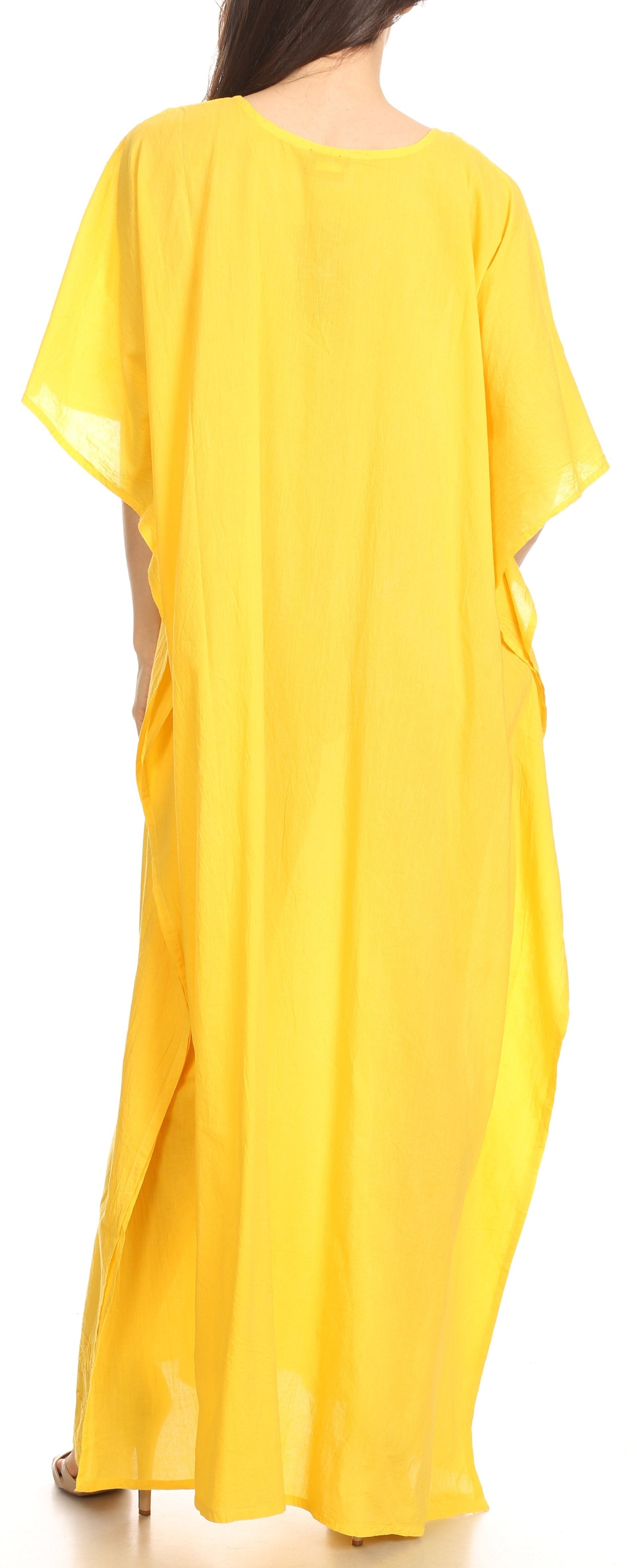 Vestido largo caftán informal Sakkas Favi para mujer, prenda de estar por casa en rayón