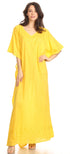 Vestido largo caftán informal Sakkas Favi para mujer, prenda de estar por casa en rayón