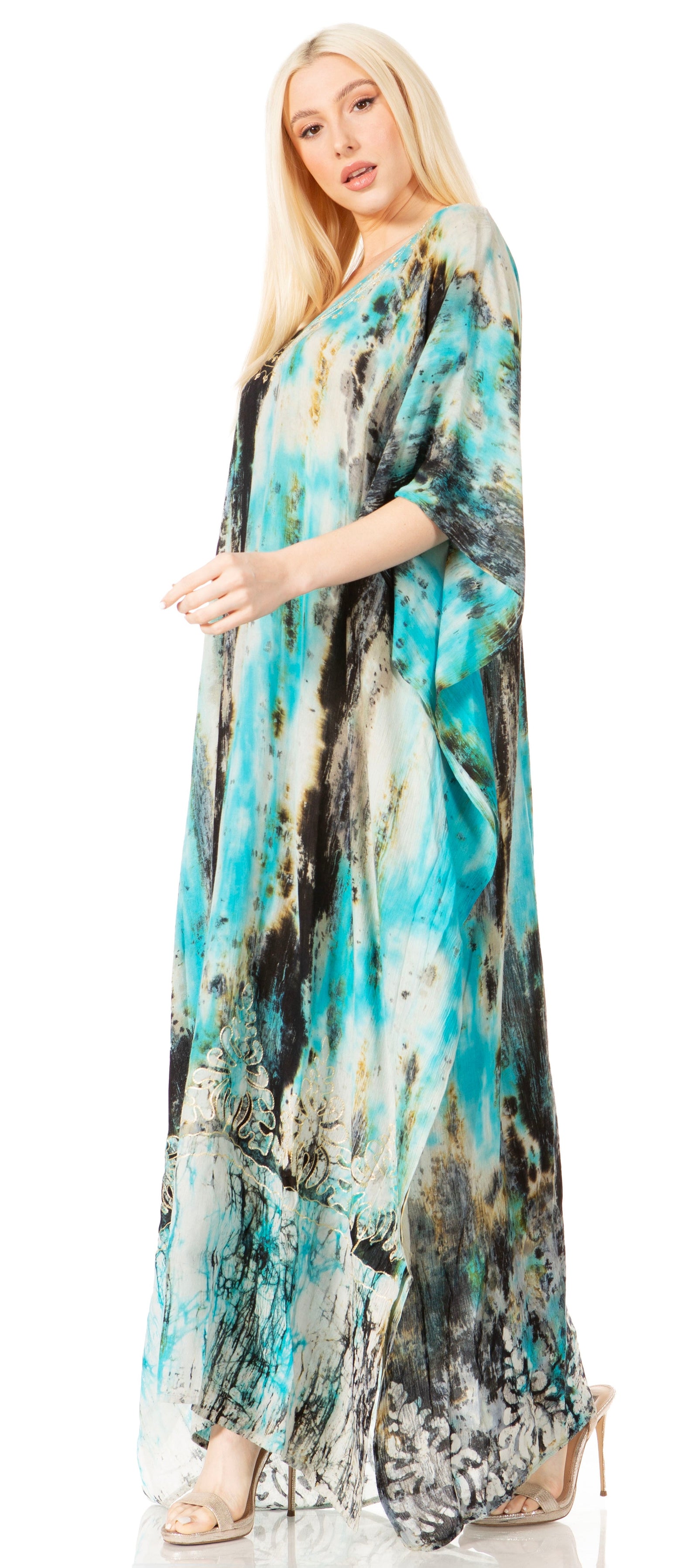 Sakkas Tacy Women's Boho Summer Maxi Dress for Casual or Lounge Wear