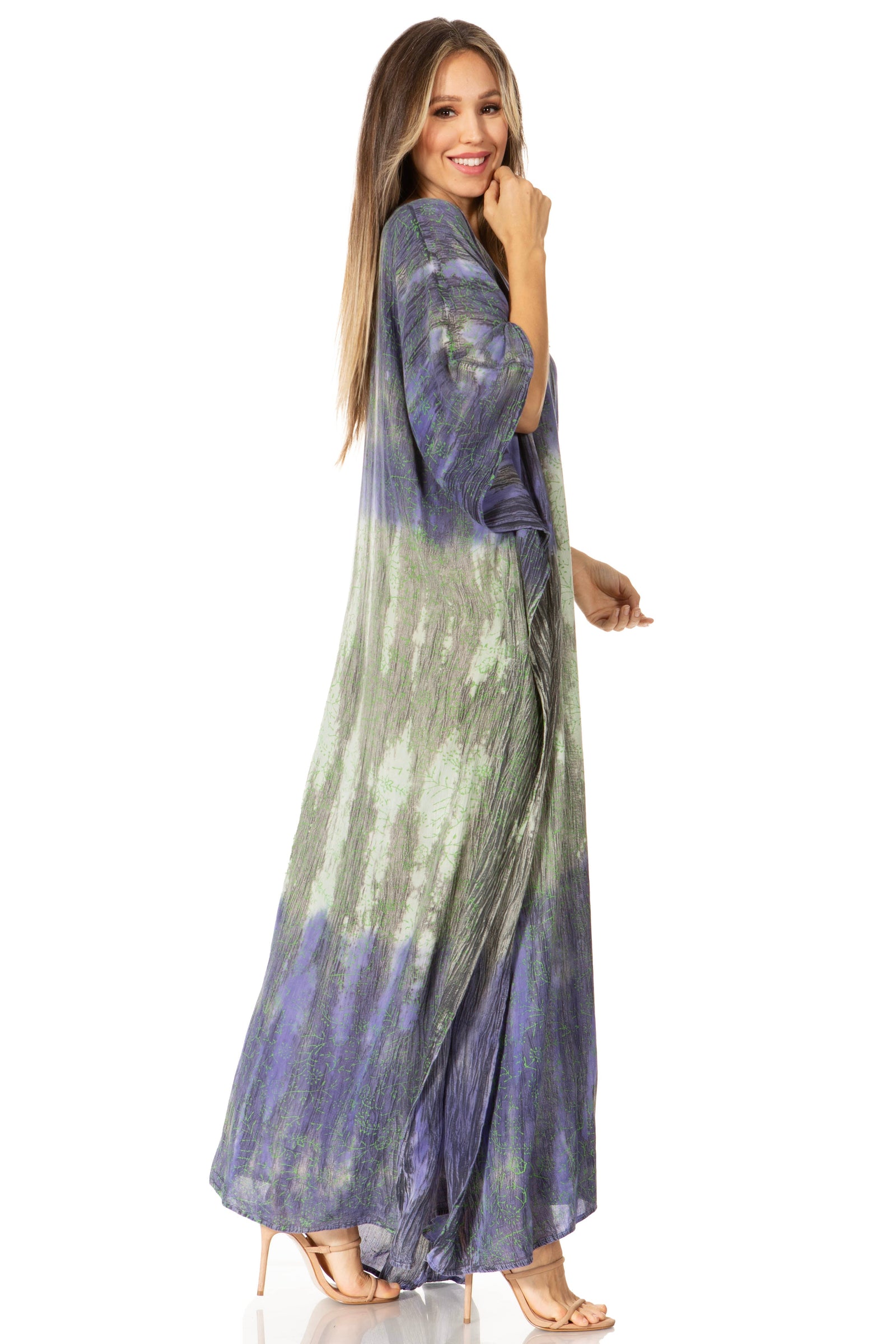 Sakkas Tacy Women's Boho Summer Maxi Dress for Casual or Lounge Wear