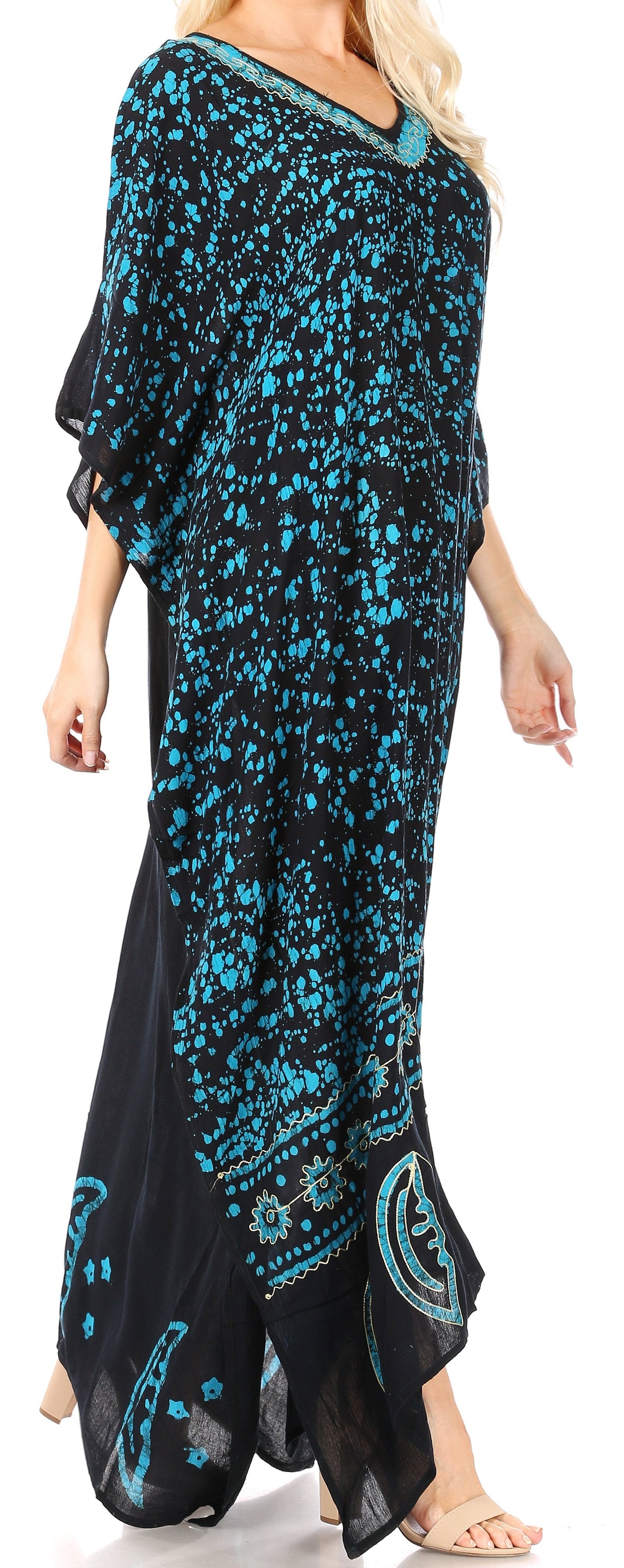 Sakkas Tacy Women's Boho Summer Maxi Dress for Casual or Lounge Wear