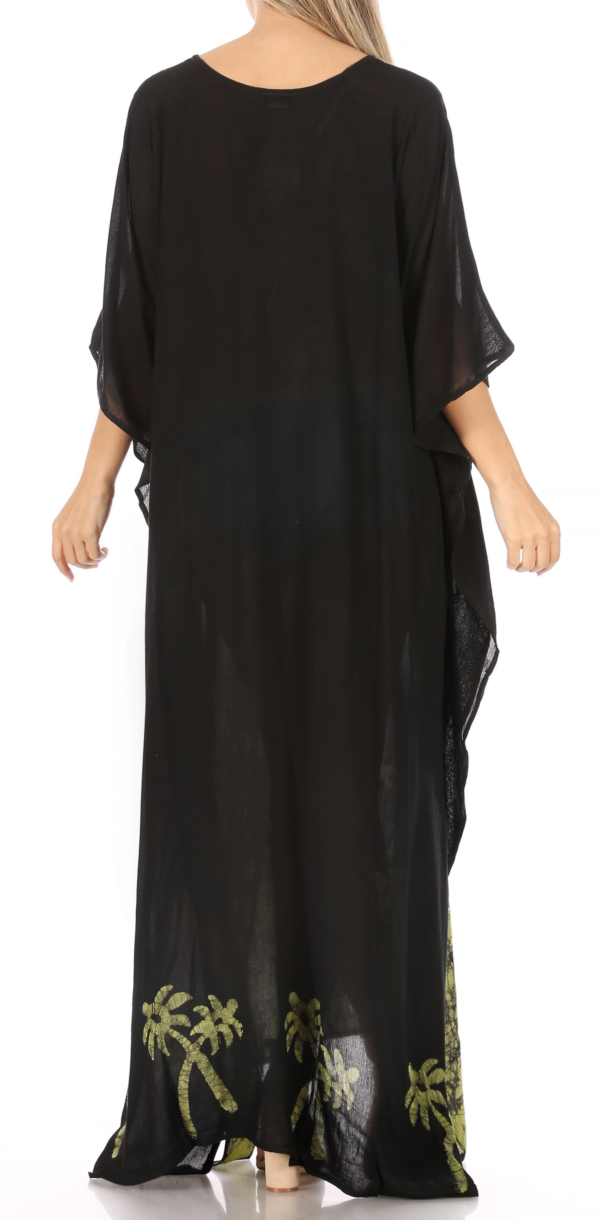 Vestido caftán largo informal bohemio Leonor de Sakkas para mujer, estilo caftán, para cubrirse.