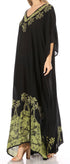 Vestido caftán largo informal bohemio Leonor de Sakkas para mujer, estilo caftán, para cubrirse.