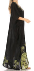 Vestido caftán largo informal bohemio Leonor de Sakkas para mujer, estilo caftán, para cubrirse.