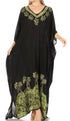 Vestido caftán largo informal bohemio Leonor de Sakkas para mujer, estilo caftán, para cubrirse.