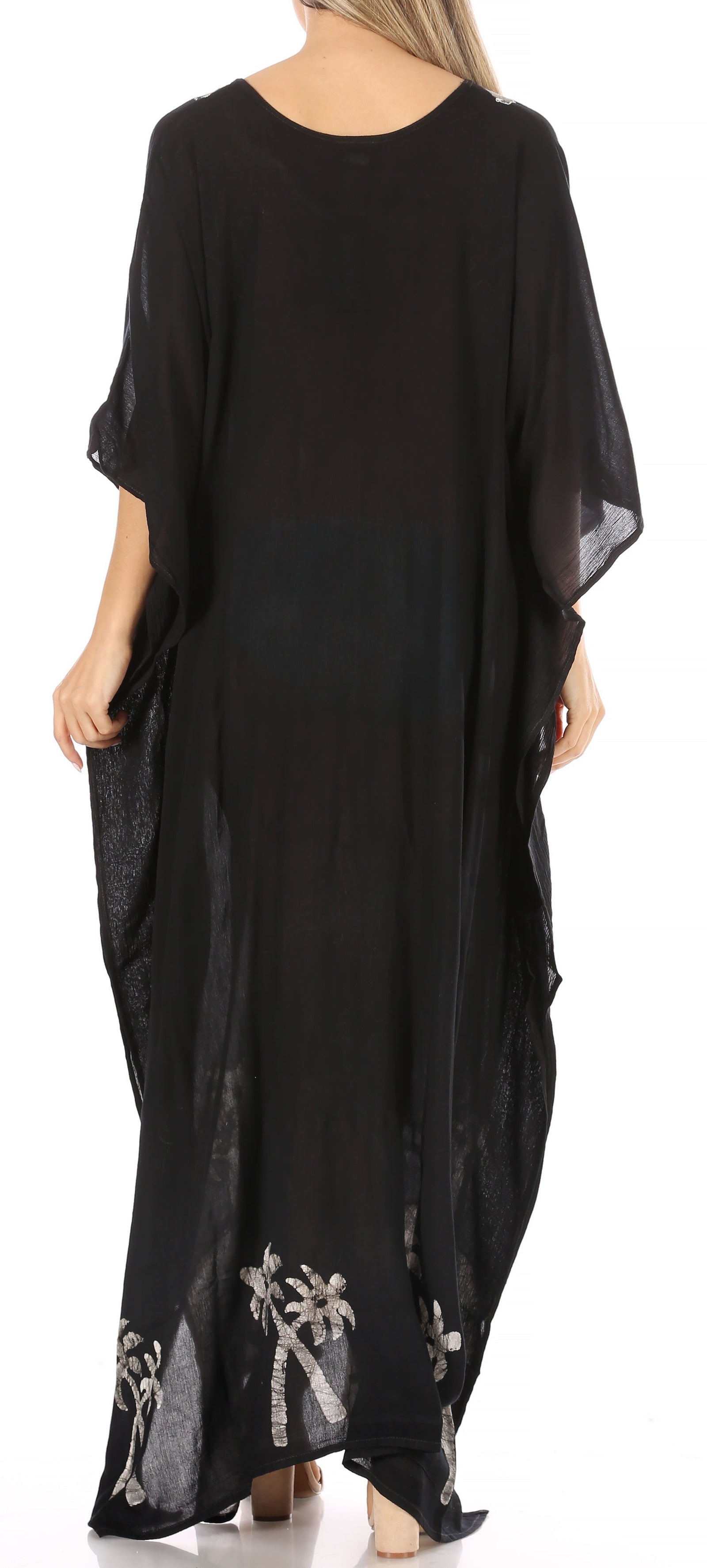 Vestido caftán largo informal bohemio Leonor de Sakkas para mujer, estilo caftán, para cubrirse.